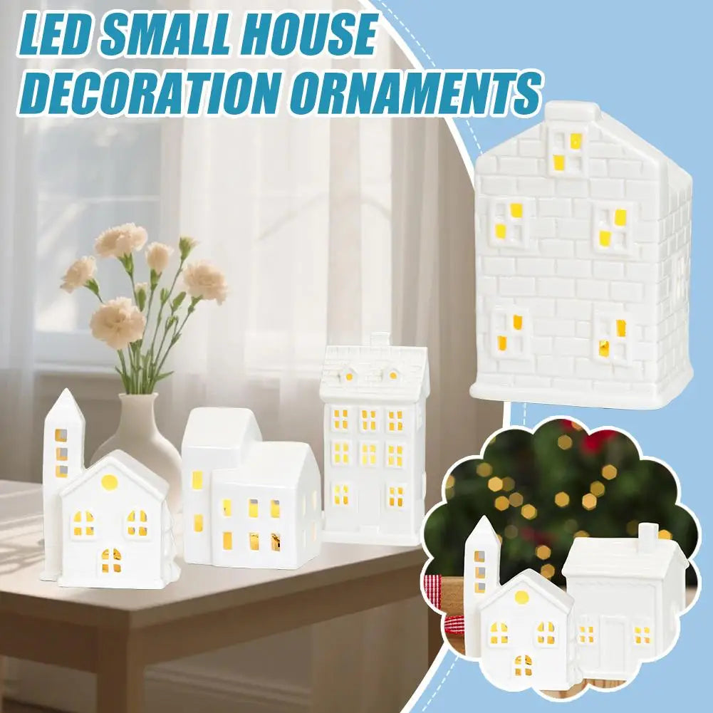 LED Ceramic Christmas Village House | Handmade Holiday Ornament