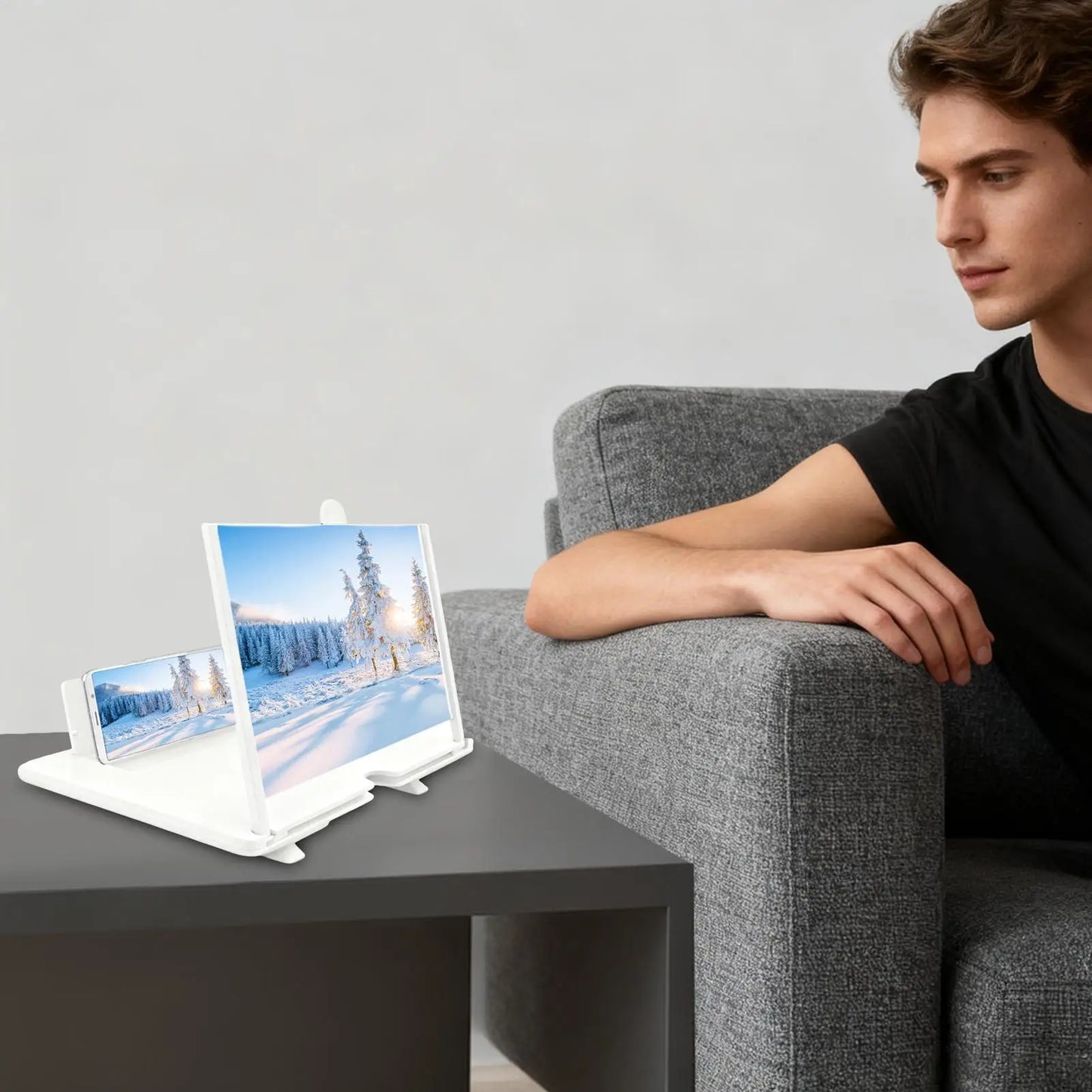 HD Phone Screen Magnifier Stand | 3-4x Zoom, Portable