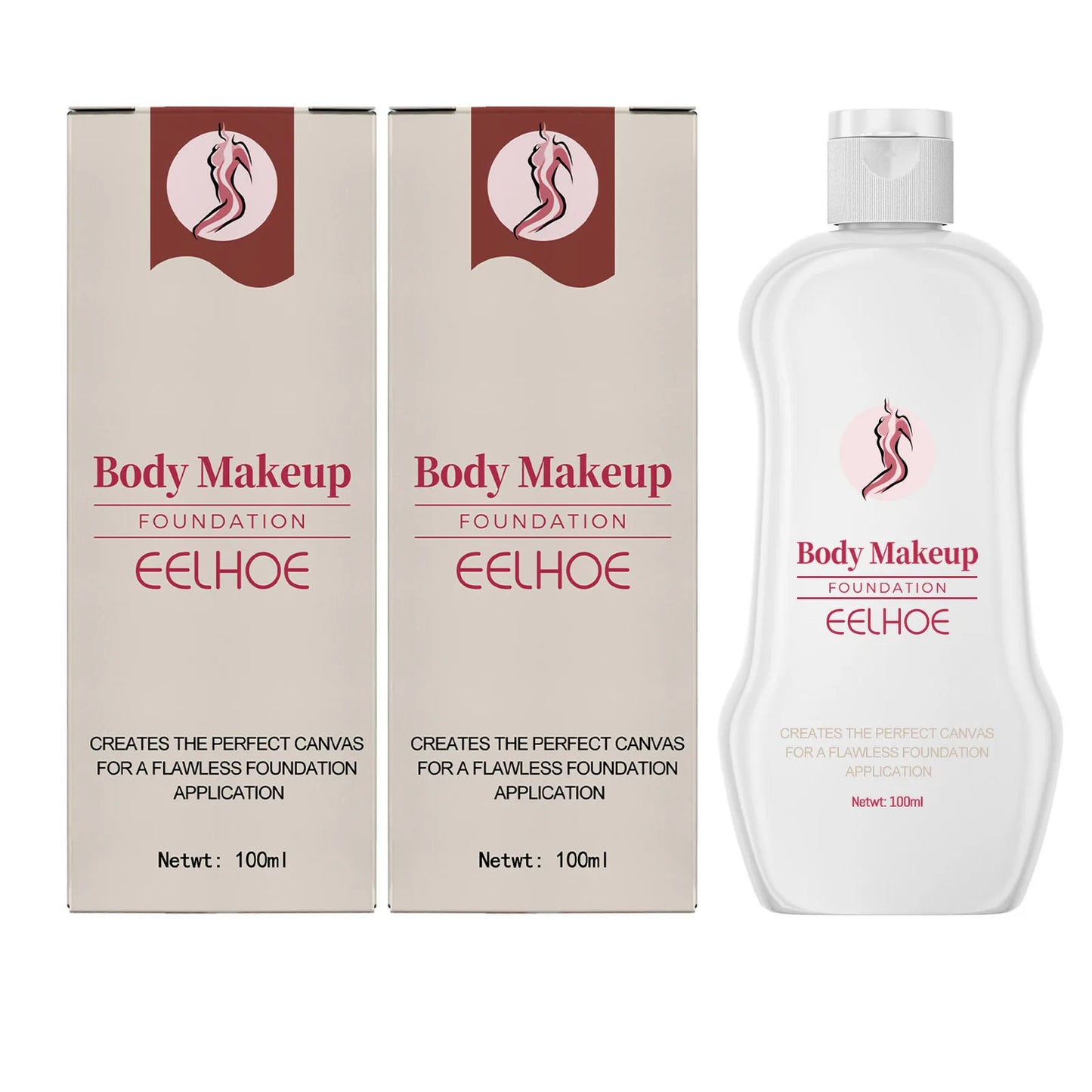 Eelhoe Body Makeup Foundation ﻿soothing Skin Covering Blemishe Refreshing Daily Makeup Liquid Foundation Moisturizing Concealer Peaceful Pleasures Health and Wellness 2 x 100ml Boxed