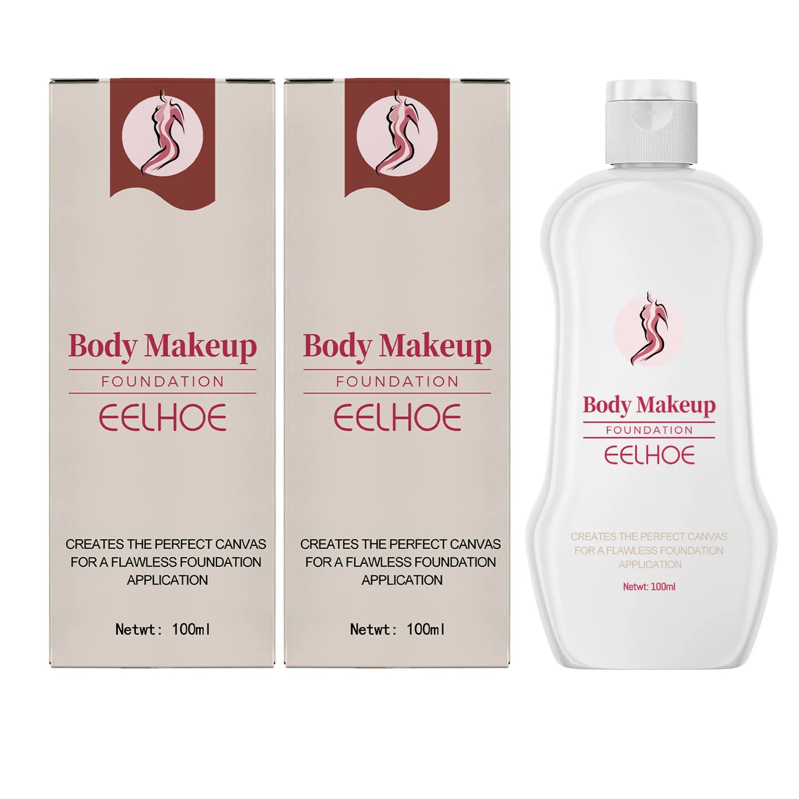 Eelhoe Body Makeup Foundation ﻿soothing Skin Covering Blemishe Refreshing Daily Makeup Liquid Foundation Moisturizing Concealer Peaceful Pleasures Health and Wellness 2 x 100ml Boxed