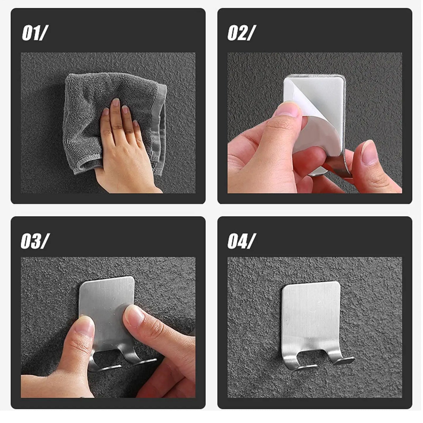 Stainless Steel Shower Hook – No-Drill Multi-Use Wall Hanger