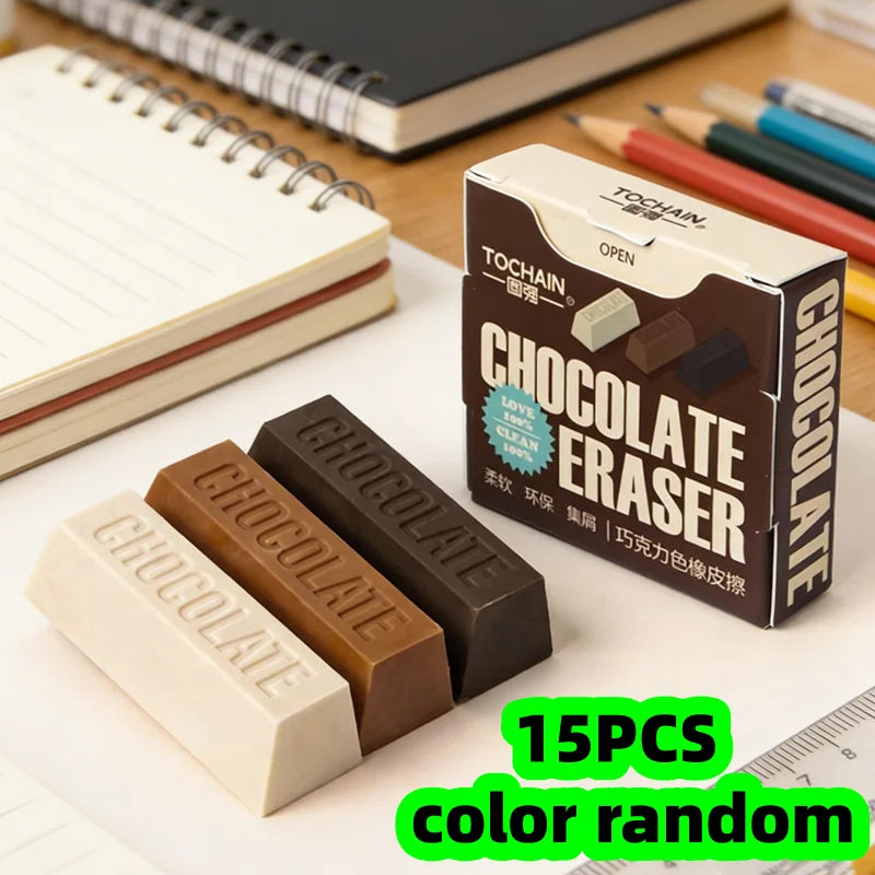 Scented Chocolate Erasers – 15-Piece Student & Office Gift Set