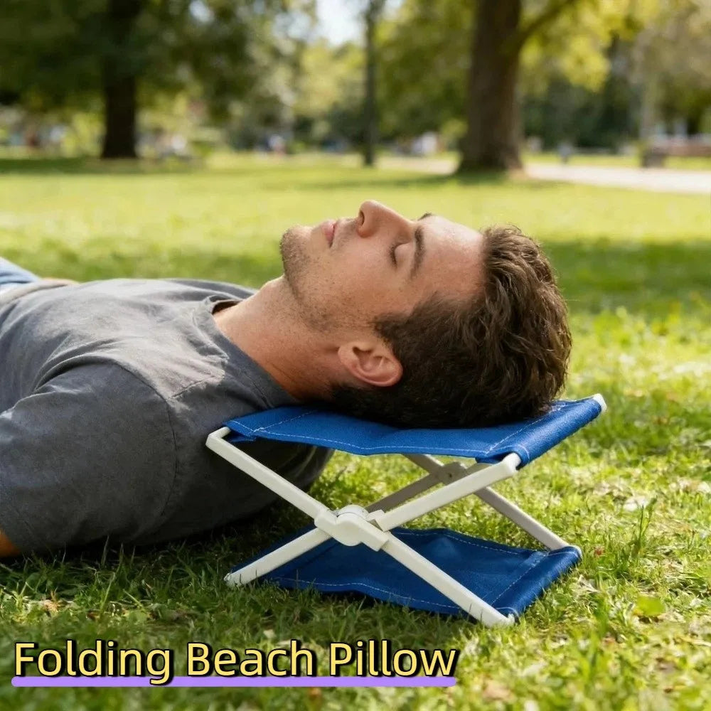Foldable Beach Pillow – Portable Ergonomic Travel Headrest