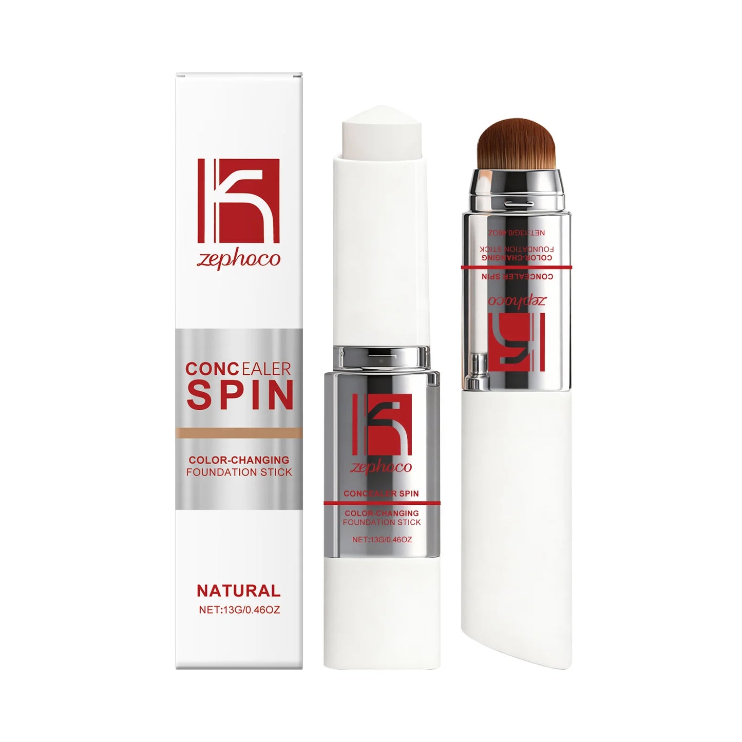Color-Changing Foundation Stick Hydrating Full Coverage Matte Finish Brightening Pore Minimizing High Coverage Foundation Cream Peaceful Pleasures Health and Wellness Natural