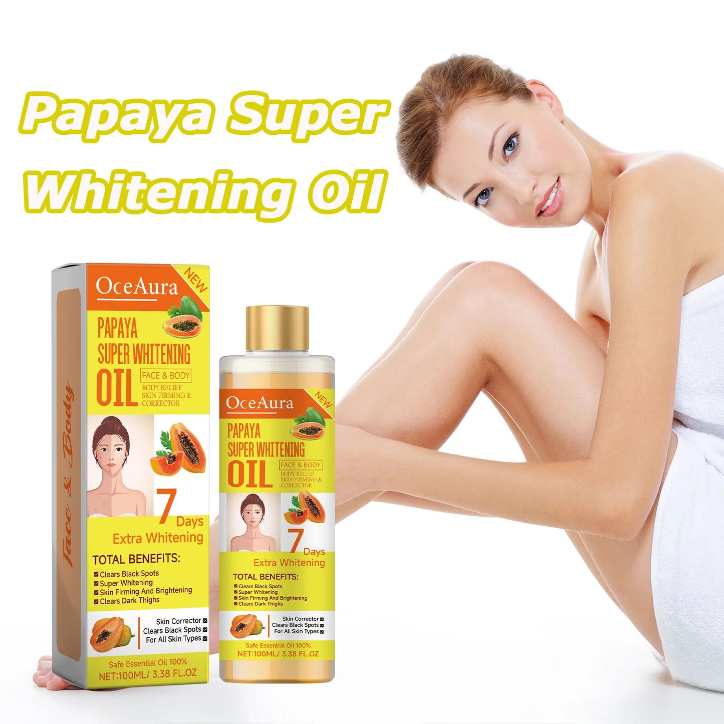 Papaya Whitening Body Oil – Brightening & Moisturizing Skin
