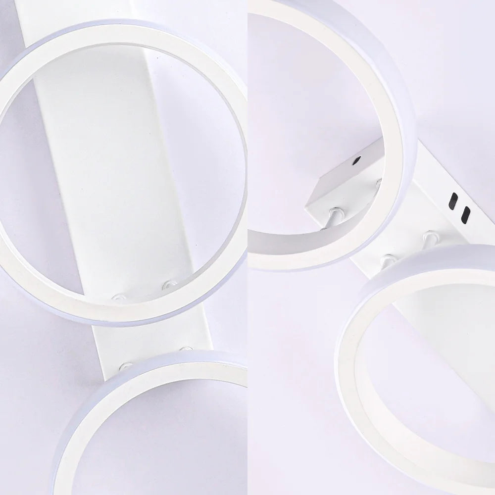 RUNTOIN Modern LED 3-Ring Ceiling Light | Bedroom & Living Room