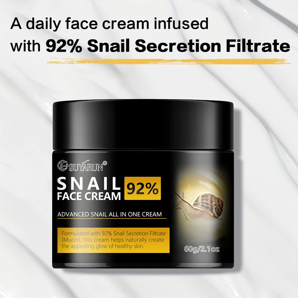 SUYARUN Snail Moisturizing Cream - 24H Hydrating, Anti-Aging Face Cream, Repairing & Brightening Skincare for Dry Sensitive Skin Peaceful Pleasures Health and Wellness
