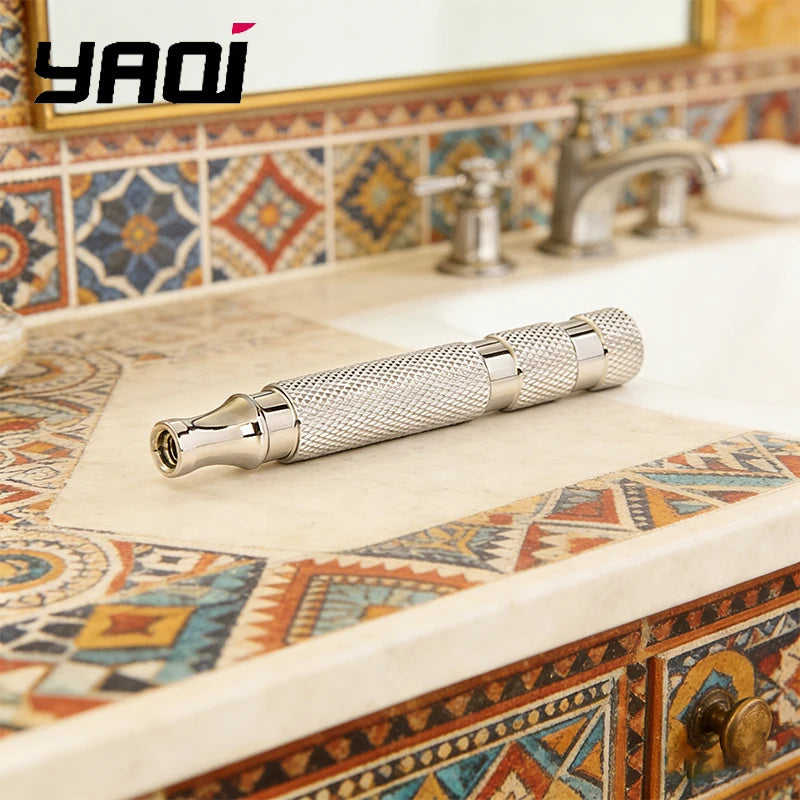 2026 YAQI Lightweight Polished 303 Stainless Steel Men's Safety Razor Handle - Sleek Design for Comfortable Shaving Experience Peaceful Pleasures Health and Wellness