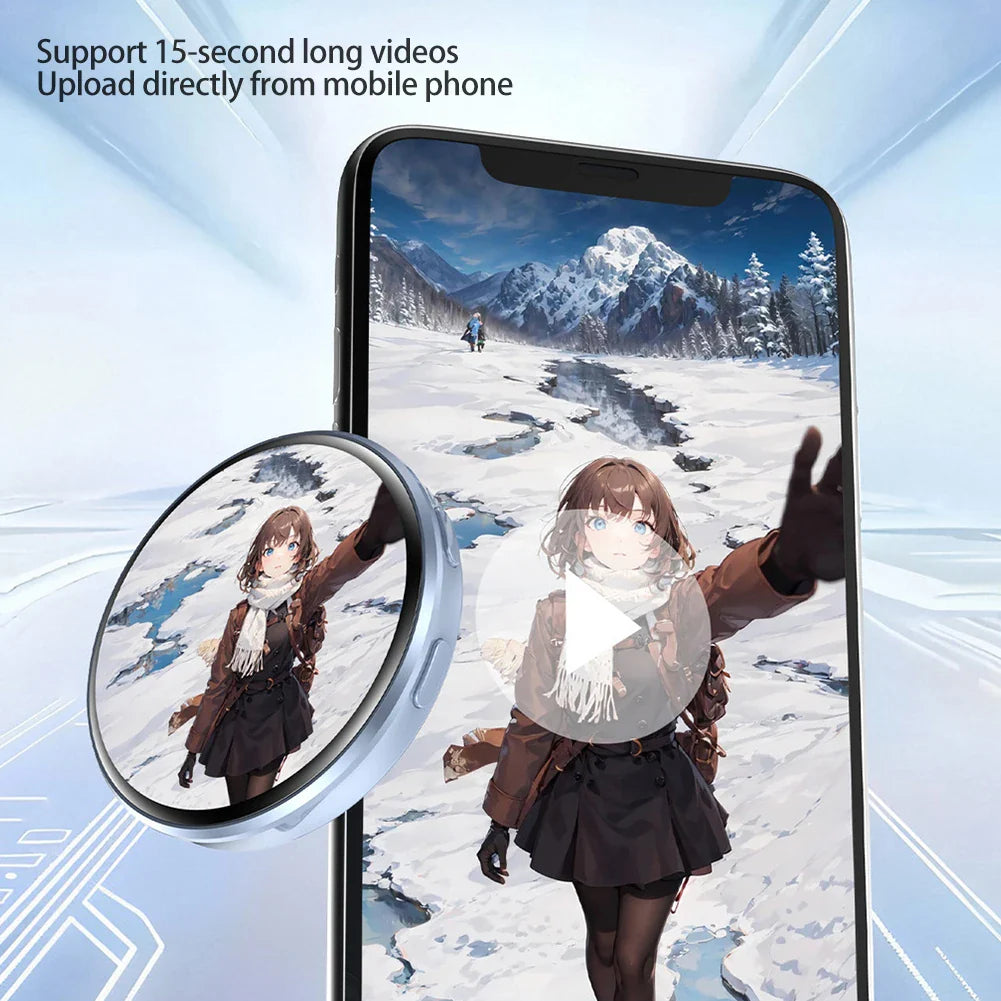Anime Dynamic Digital Display Badge – 1.7" HD Touch Screen Pin