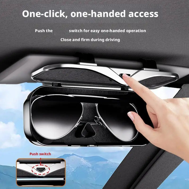 Car Sun Visor Glasses Case – Push-Open Anti-Scratch Holder