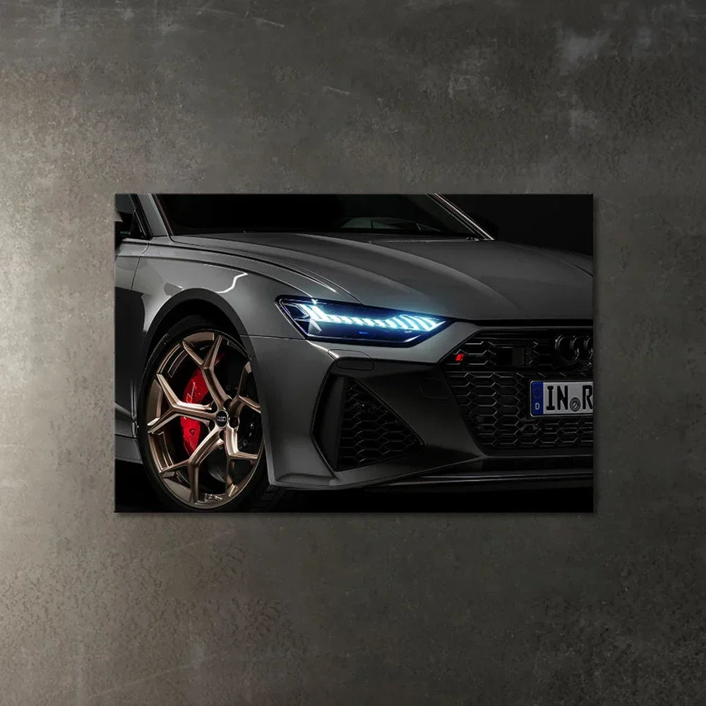Car Neon Atmosphere Taillights Wall Art HD Canvas Print Poster for Home Living Room Room Garage Decoration Peaceful Pleasures Health and Wellness P2 35x45cm
