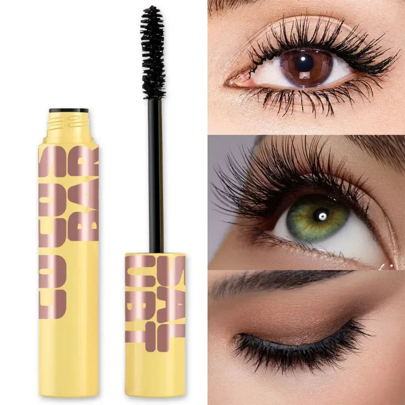 Black waterproof Mascara Lengthening Curling Black Lash Eyelash Extension Beauty Makeup Long-wearing Mascara Silk Fiber Mascara Peaceful Pleasures Health and Wellness