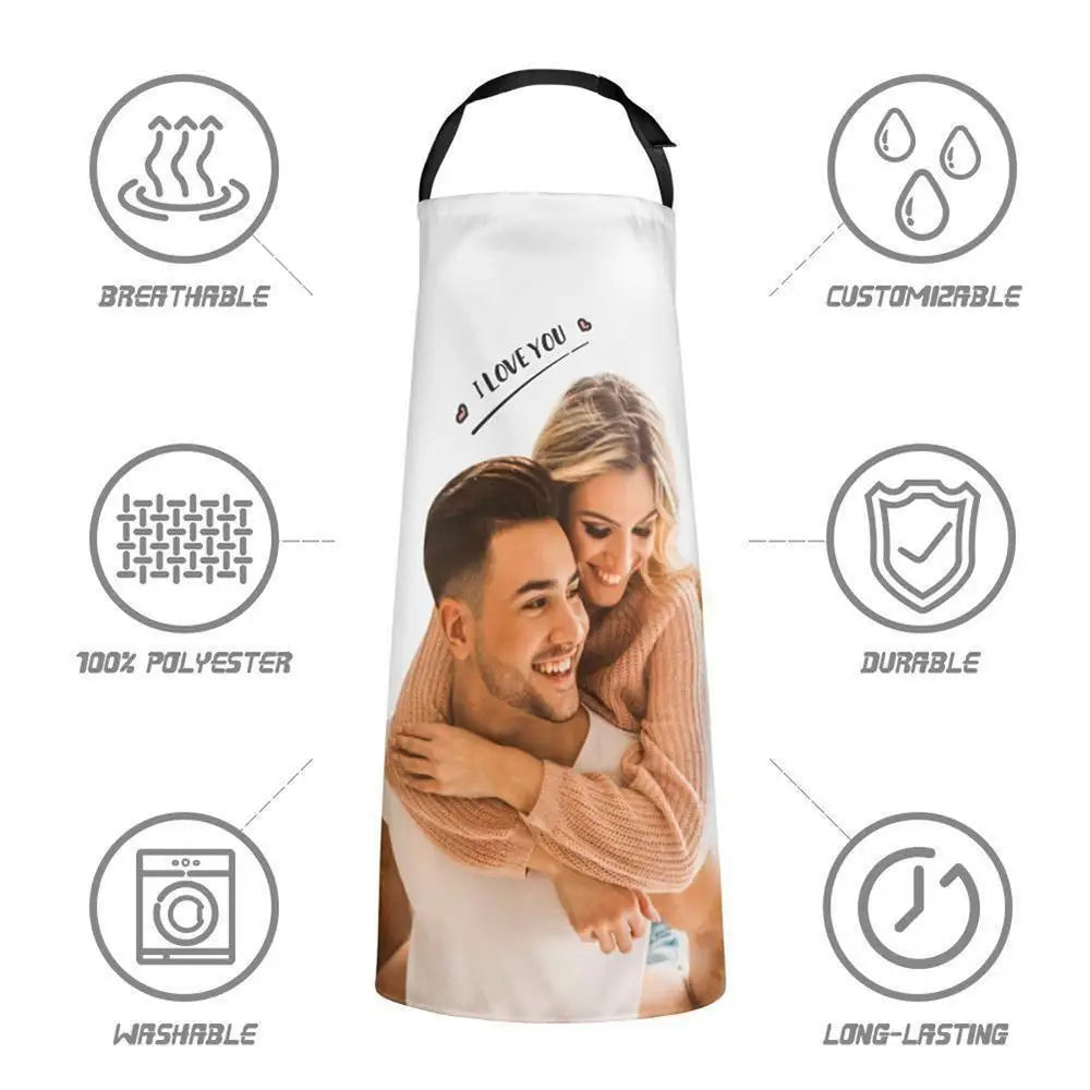 Custom Photo Apron for Mom Dad Grandma Personalized Funny Kitchen Apron with Picture Chef Cooking Gift for Mother s Day Peaceful Pleasures Health and Wellness