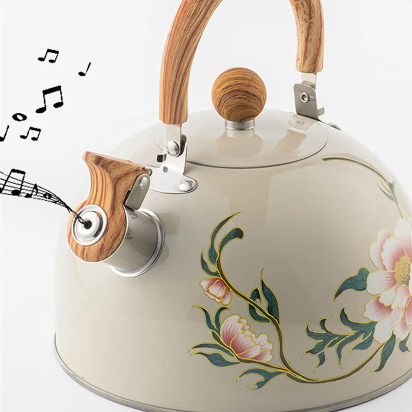 3L Vintage Floral Tea Kettle Stove Top Safe Teapot with Handle Retro Kitchen Kettle for Home Decor, Housewarming Gift Peaceful Pleasures Health and Wellness