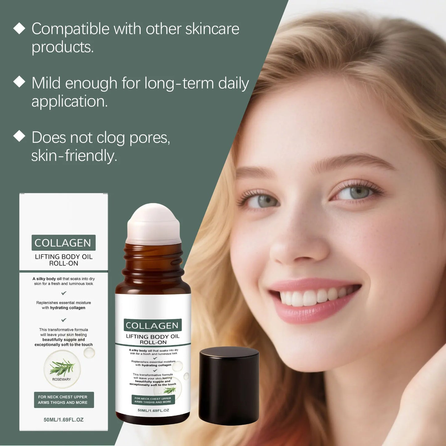 OceAura Roll-On Firming Body Oil – Hydrating & Nourishing 50ml