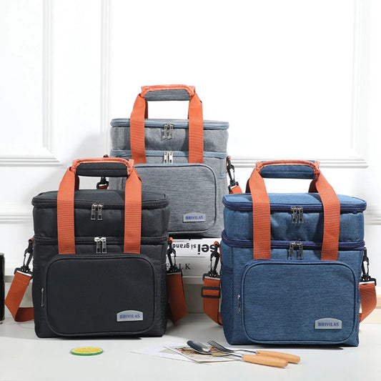 Portable Handheld Insulated Lunch Bag Oxford Cloth Fabric Easy to Carry Lunch Bag for Outdoor Camping Hiking Peaceful Pleasures Health and Wellness
