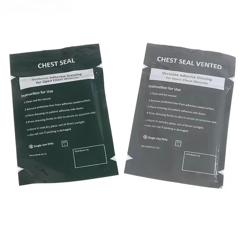 Chest Seal Wound Care for Emergency or Tactical Situations Advanced Adhesive Sterile Transparent Lightweight Vent Life-Saving Peaceful Pleasures Health and Wellness 2p