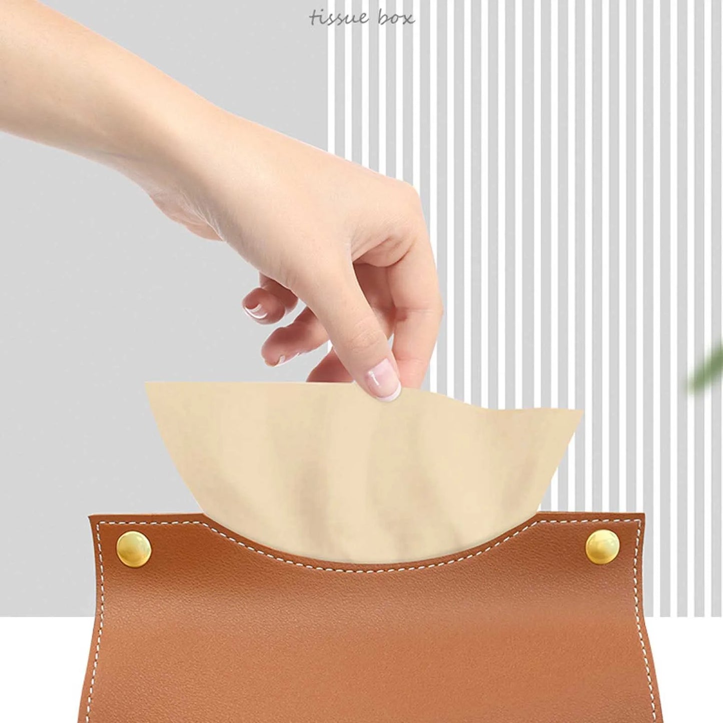 Tissue Box Holder Home Living Room Coffee Table Desktop Simple Napkin Box Kitchen Storage Paper Box PU Leather Organizers Peaceful Pleasures Health and Wellness