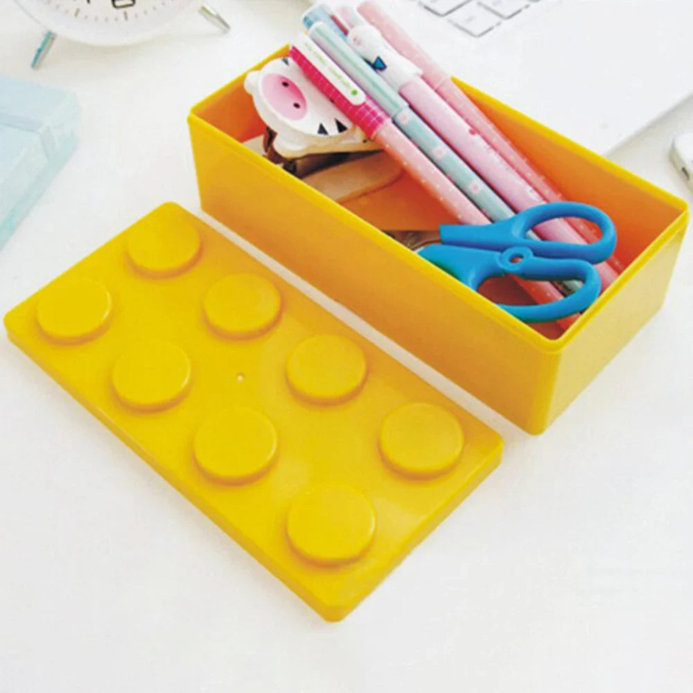 Stackable Building Block Storage Box | Modular Desk Organizer