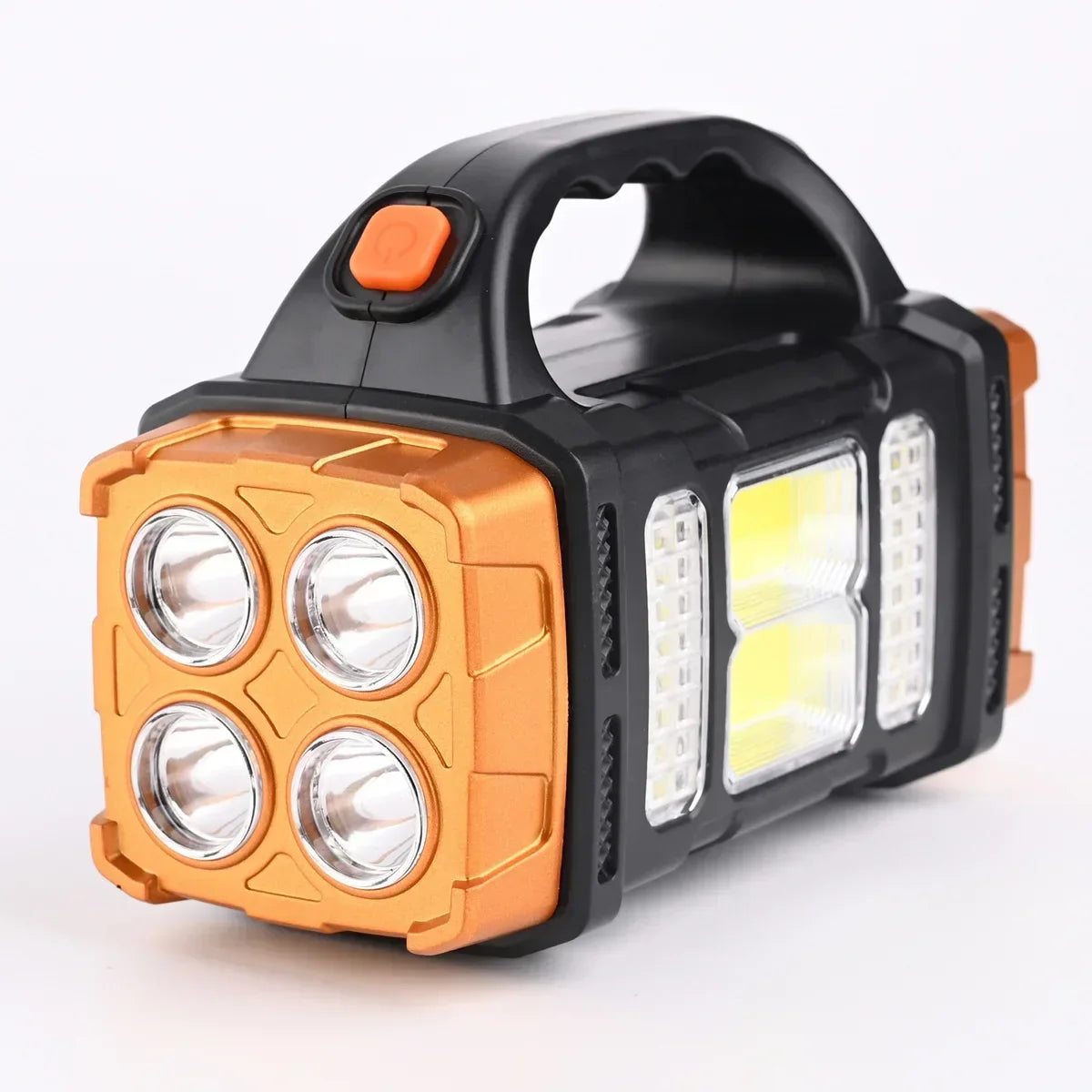 Solar USB Rechargeable LED Flashlight & COB Work Light