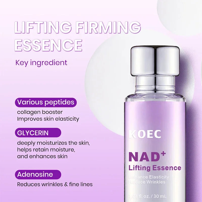 Nad+ Lifting Moisturizing Facial Essence Firms Facial Skin And Reduces Wrinkles Brightening Purple No. 9 Line Lightening Essence Peaceful Pleasures Health and Wellness