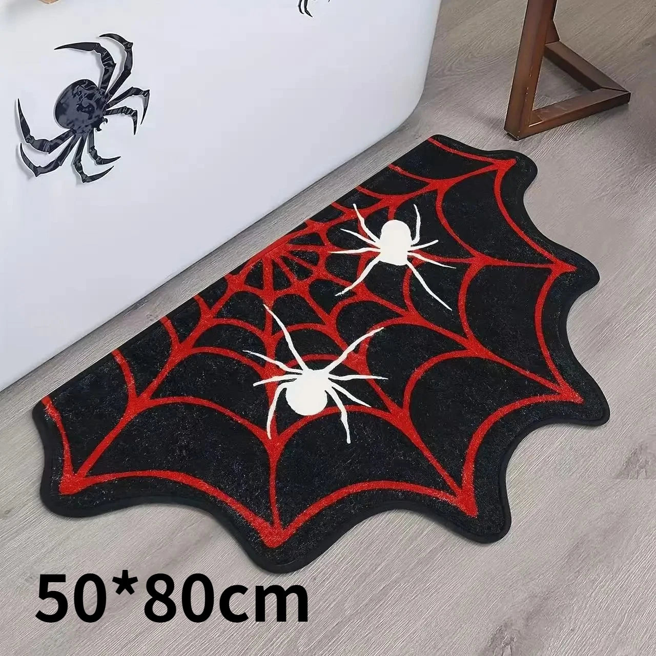 Halloween Non-Slip Doormat | Pumpkin & Spider Web Rug