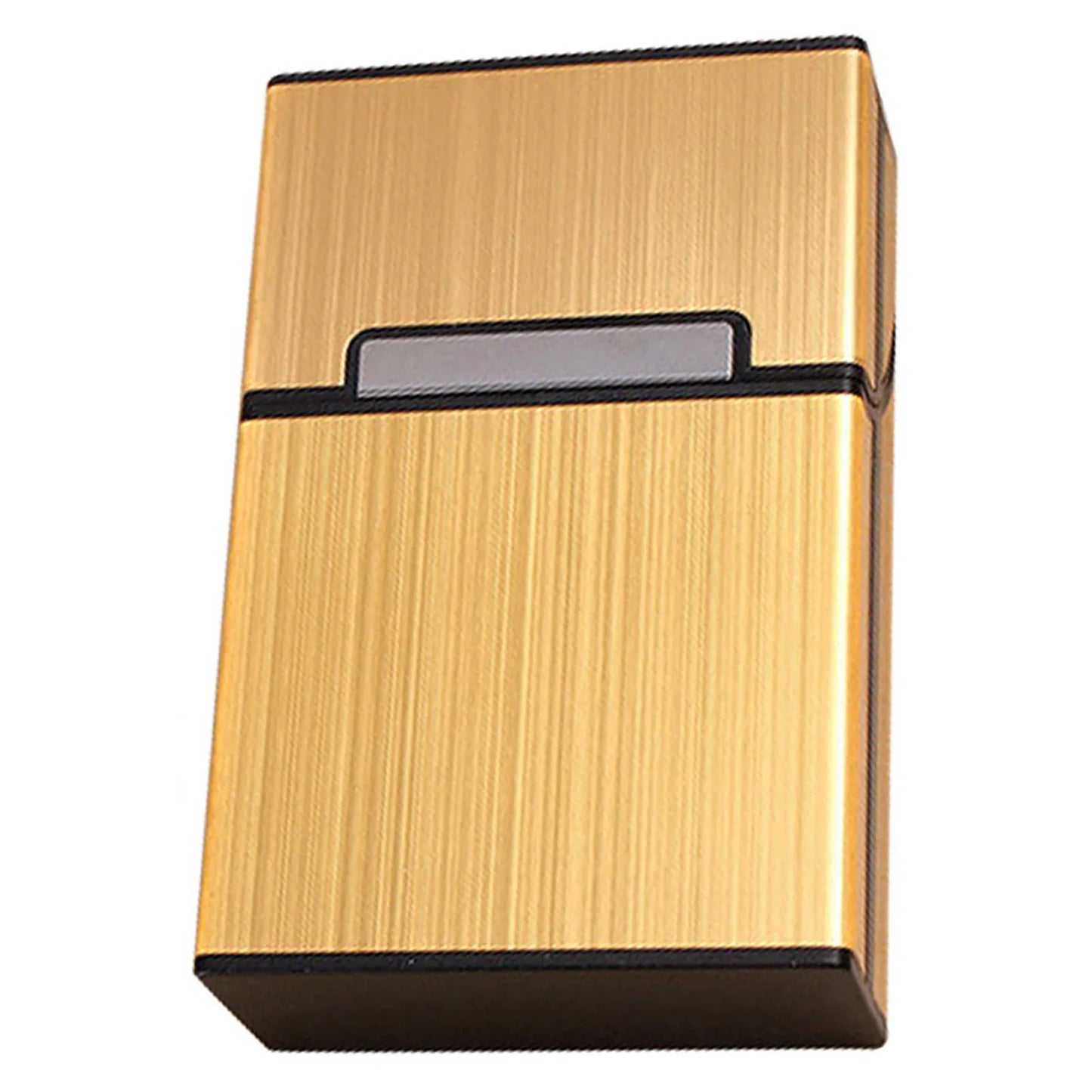Portable Slim Aluminum Cigarette Case Regular King Size Plastic Cigar Tobacco Holder Box Storage Container Smoking Accessories Peaceful Pleasures Health and Wellness Golden