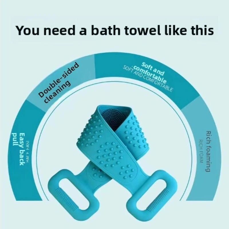 Silicone body sponge exfoliating back scrubber for peeling, massaging, relaxing, full body bathing tools for both men and women Peaceful Pleasures Health and Wellness