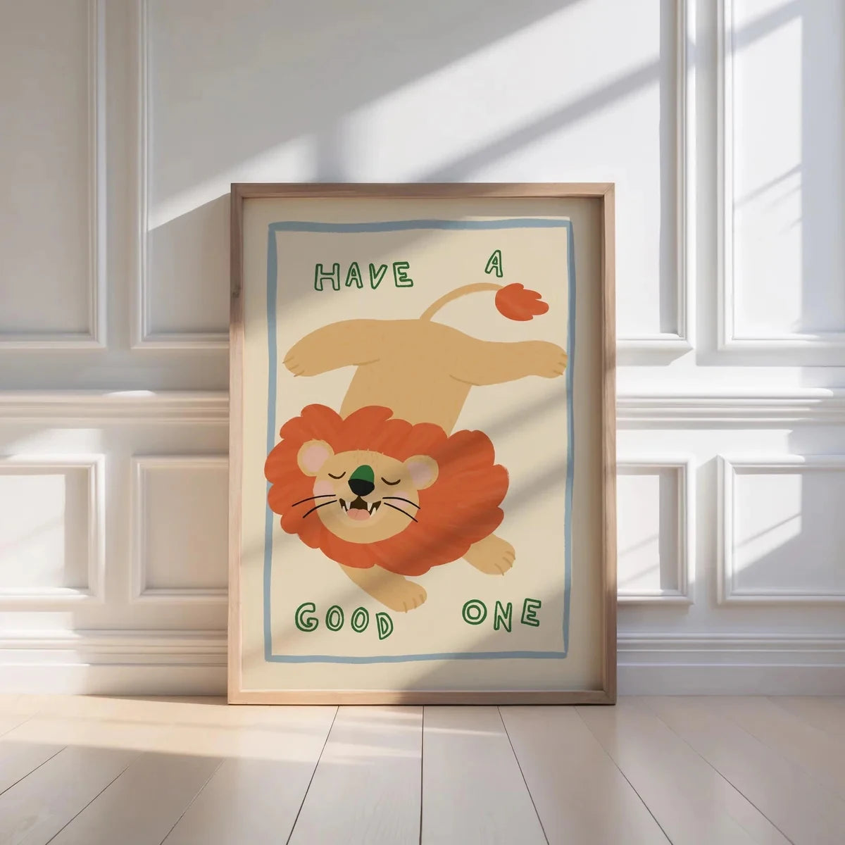 Cartoon Lion "Have A Good One" Quote Canvas Wall Art Print