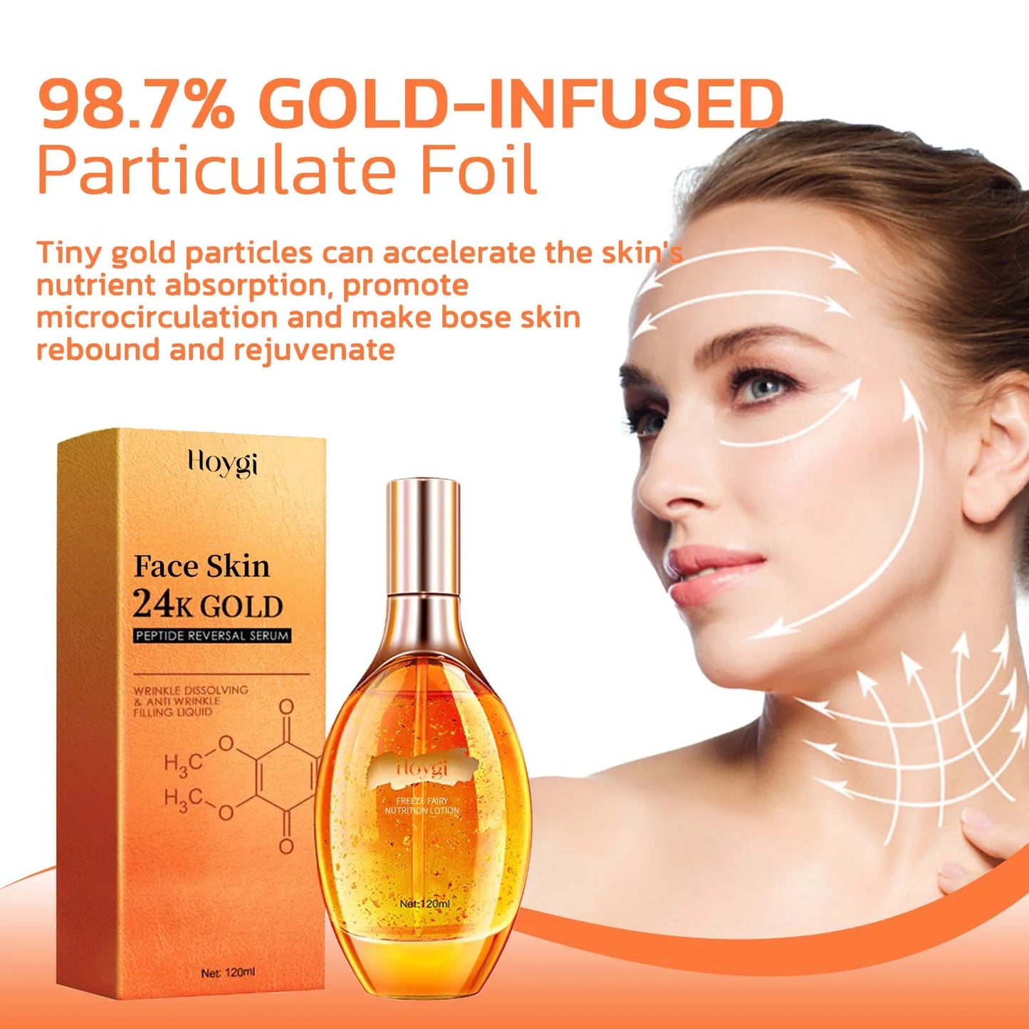 24K Gold Peptide Face Serum – Anti-Aging, Firming & Brightening