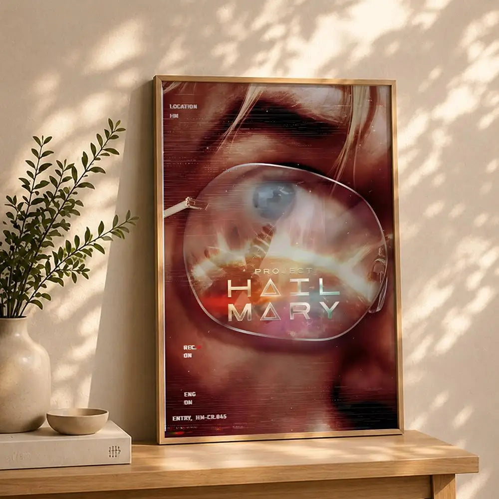 Movie-Project Hail Mary Poster HD Self Adhesive Waterproof Wall Art Ideal for Home Office Dorm Bedroom Great Gift Peaceful Pleasures Health and Wellness