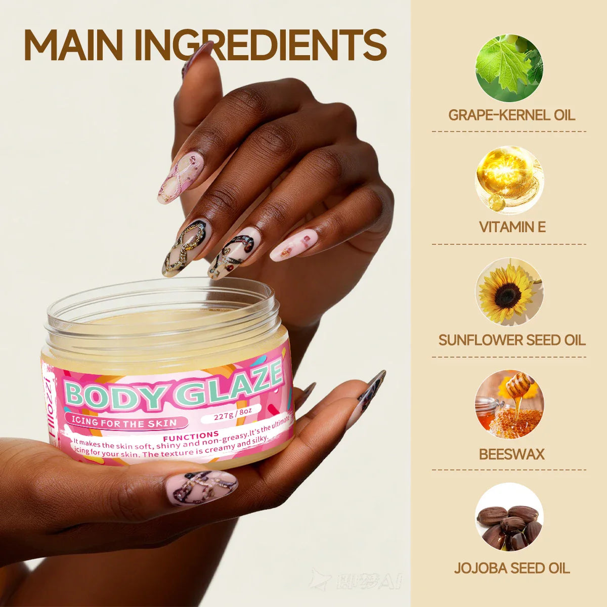 Body Glaze Donut Cream – Moisturizing & Brightening | 2oz & 8oz