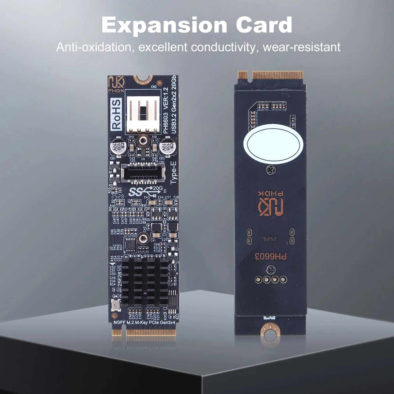 M.2 to TYPE-E Adapter 20Gbps High Speed M.2 M Key NVME PCIe to USB 3.2 Front Panel Expansion Card for Desktop PC Peaceful Pleasures Health and Wellness