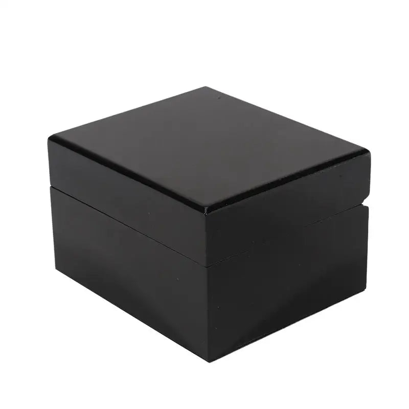 Luxury Wooden Watch Box with Display Pillow Jewelry Bracelet Case for Men Women Collector Storage Glass Top Gift Case Peaceful Pleasures Health and Wellness Black