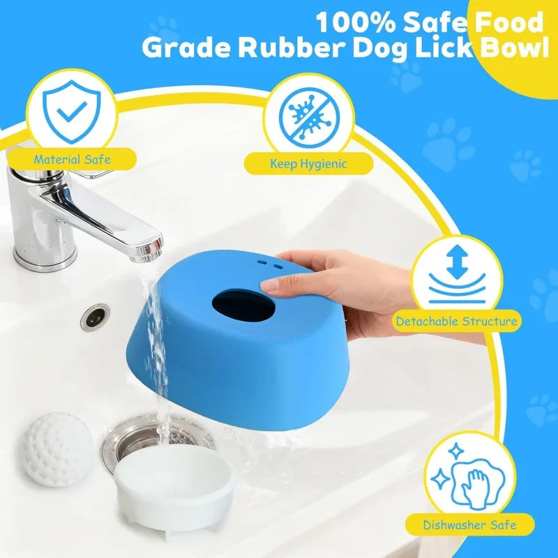 Slow Feeder Dog Bowl Non-Slip Lick Mat | Liquid Treats Slow Feeder Dog Bowl Peaceful Pleasures Health and Wellness