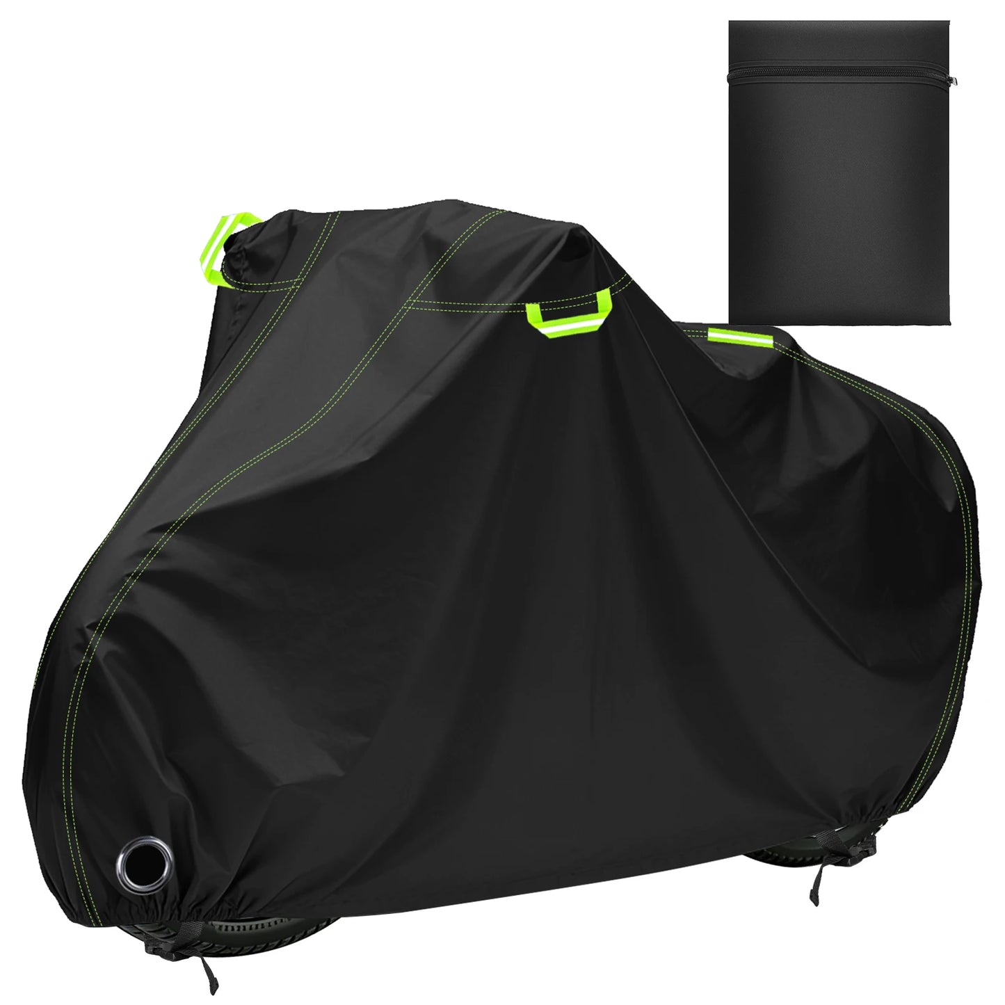 Bike Cover 210D Oxford Outdoor Storage Waterproof Anti-UV Bicycle Cover Tarpaulin with Storage Bag for 1-3 Bikes Rain Protection Peaceful Pleasures Health and Wellness Black 200x110x70cm
