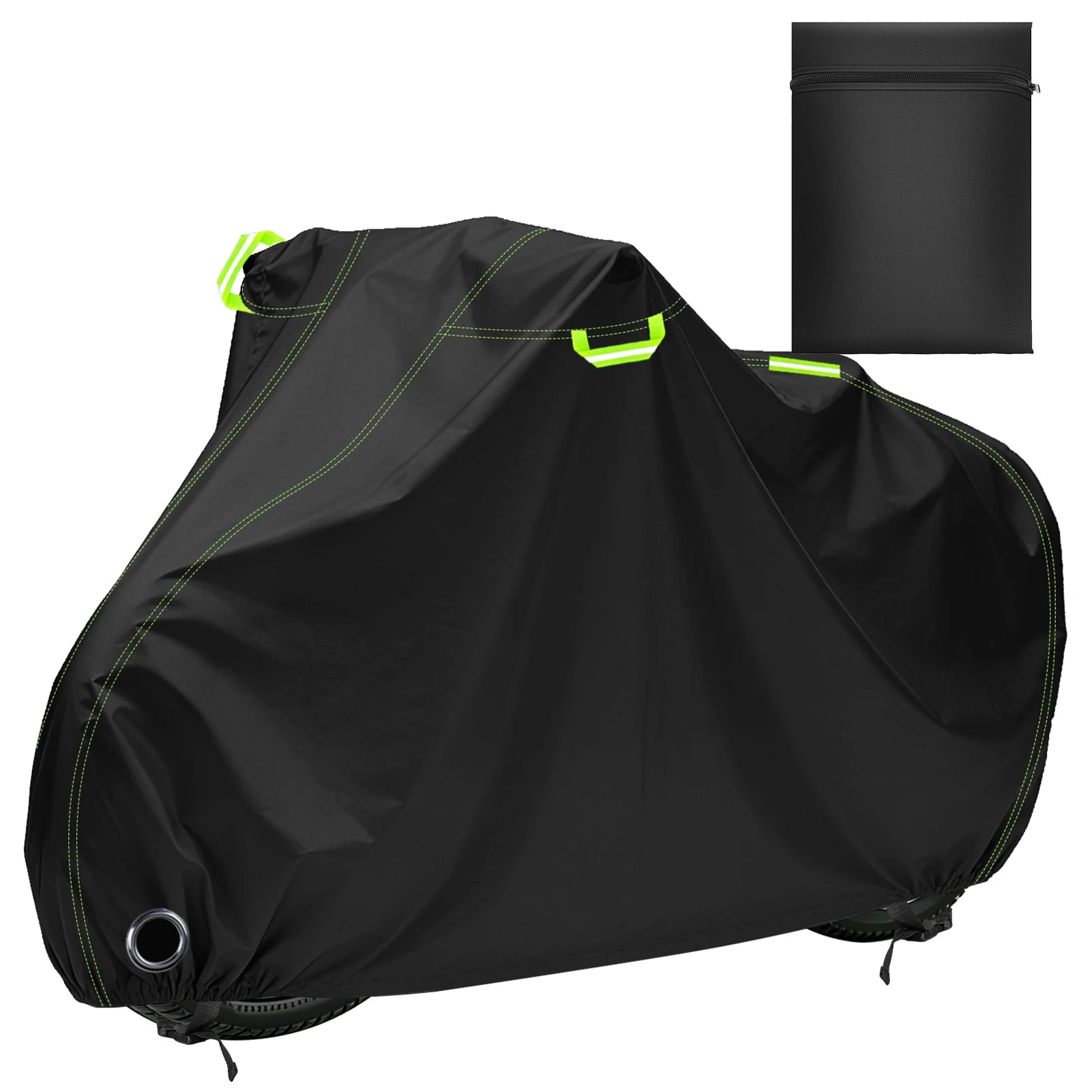 Bike Cover 210D Oxford Outdoor Storage Waterproof Anti-UV Bicycle Cover Tarpaulin with Storage Bag for 1-3 Bikes Rain Protection Peaceful Pleasures Health and Wellness Black 200x110x70cm