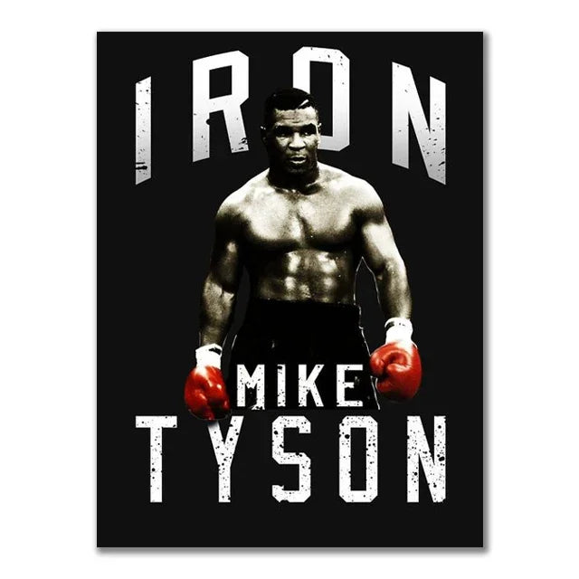 Boxer Wall Poster, Mike Tyson Muhammad Ali Motivational Quote Canvas Painting Prints, Home Decor Pictures for Living Room Peaceful Pleasures Health and Wellness