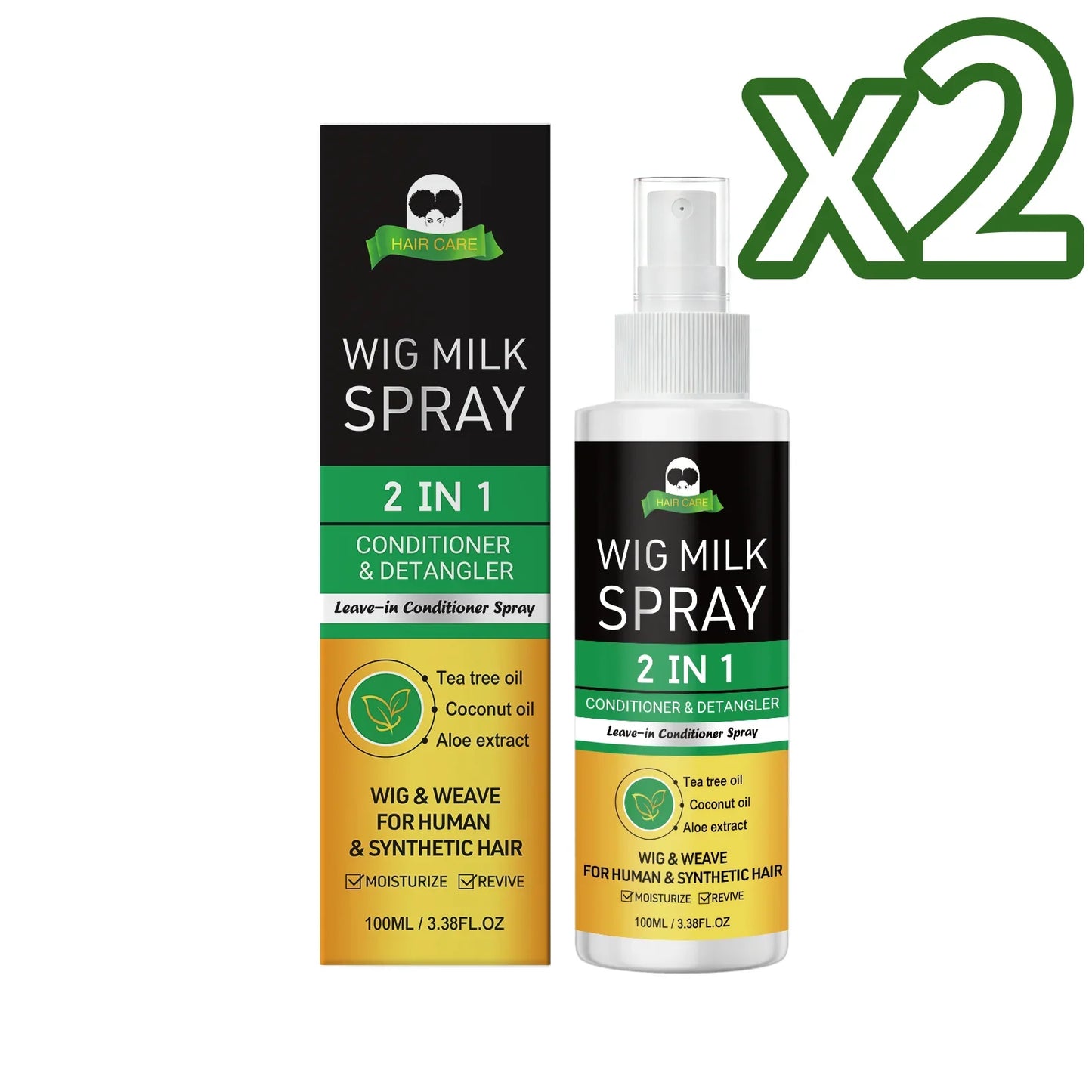 2-in-1 Wig Milk Spray | Anti-Frizz Leave-In Conditioner 100ml