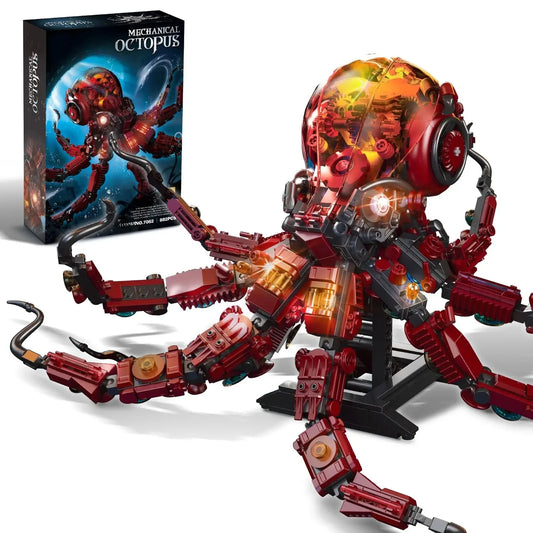 Creative MOC Mechanical Octopus Model Building Blocks DIY Assemble Peaceful Pleasures Health and Wellness