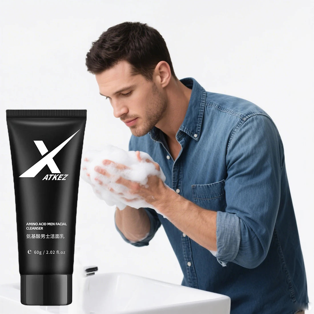 Amino Acid Face Wash for Men 60g – Gentle Foaming Cleanser for Oily Skin Peaceful Pleasures Health and Wellness