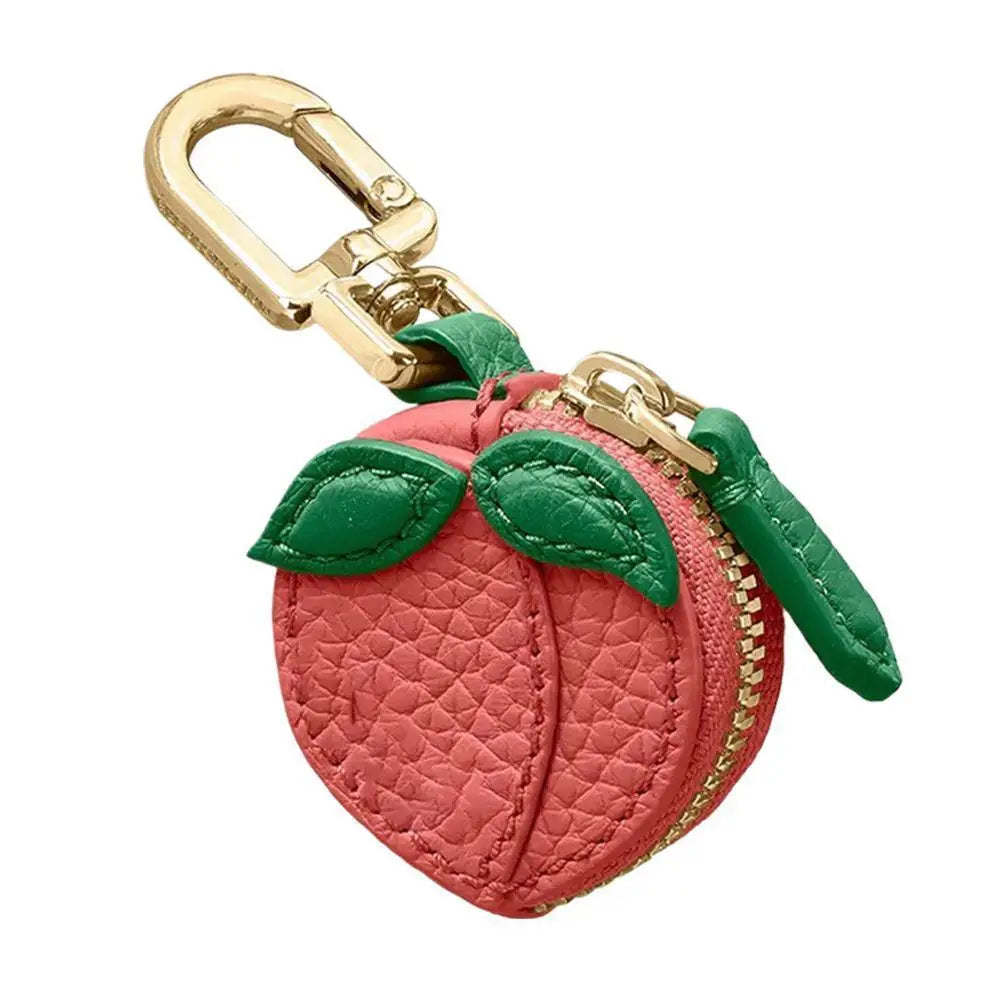 Cute Fruit Coin Purse Keychain | Cherry Blueberry PU Leather