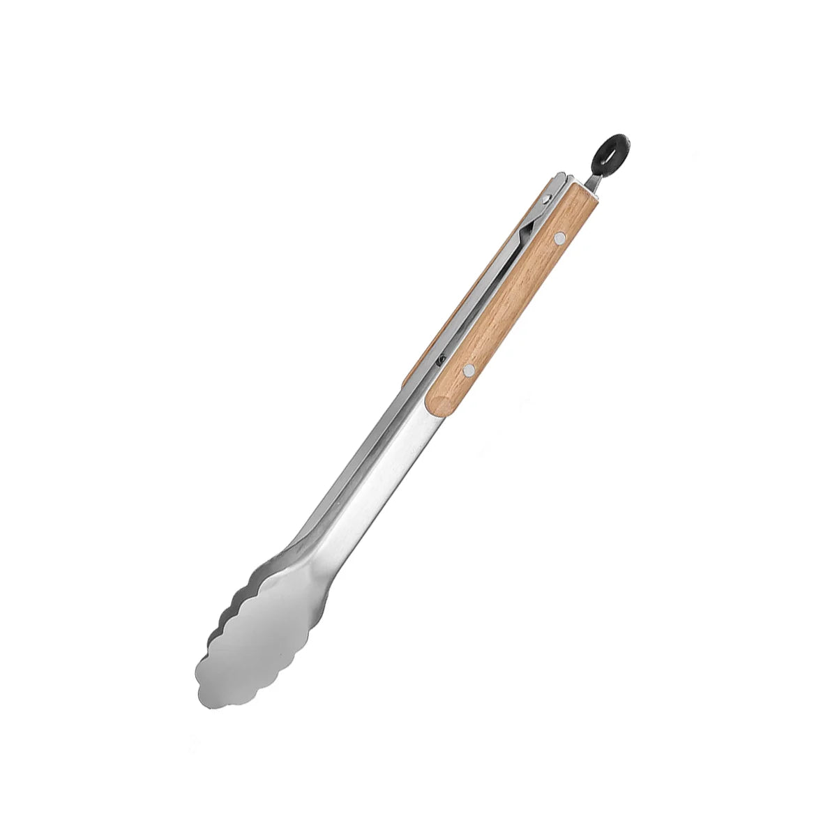 Stainless Steel Cooking Tong with Oak Handle, Barbecue Tong Salad Tong with Locking Ring, Kitchen Gadget for Salad Grilling BBQ Peaceful Pleasures Health and Wellness 12 inch China Mainland