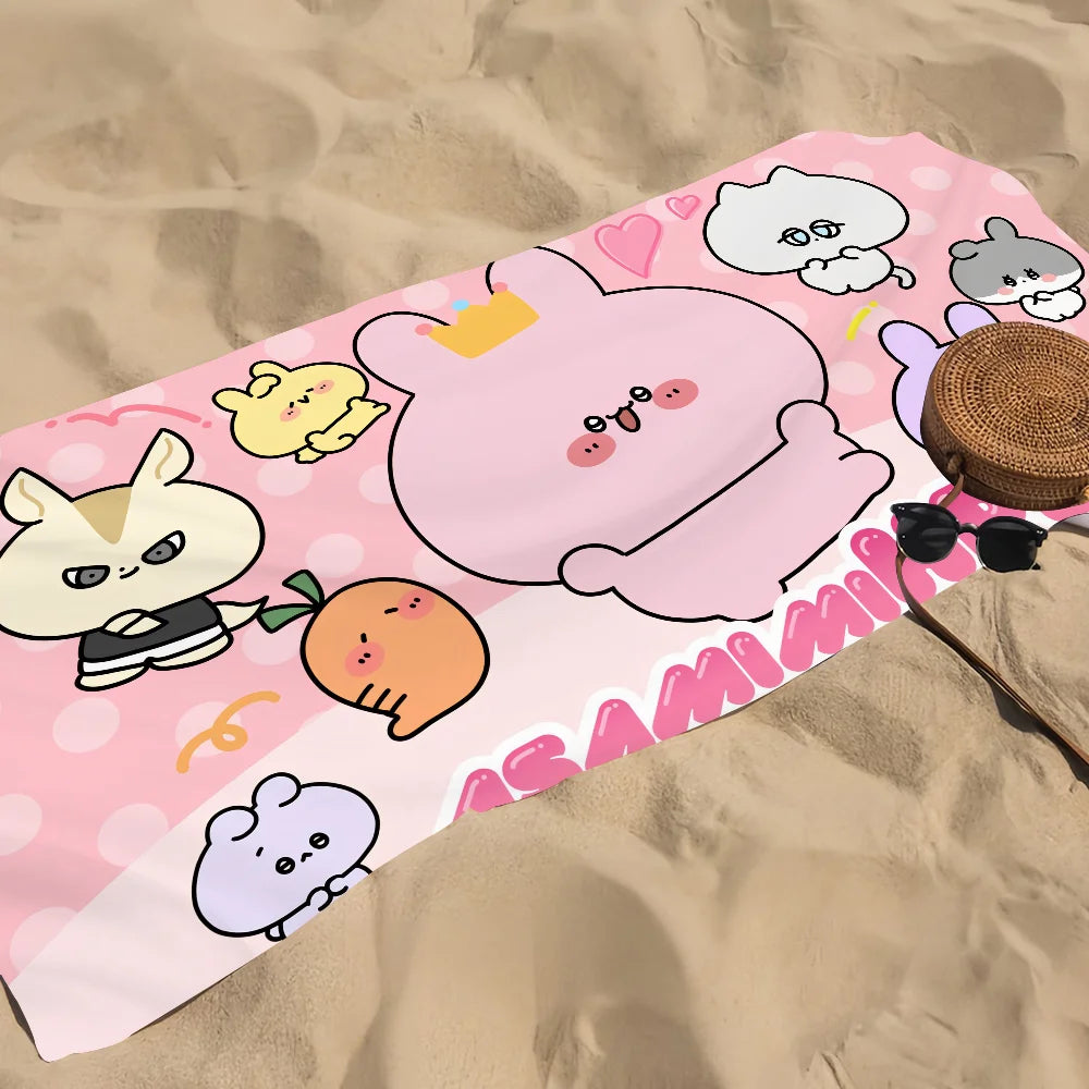 Cute Cartoon Quick-Dry Beach Towel | Pool, Gym, Travel, Camping Quick-Dry Beach Towel Peaceful Pleasures Health and Wellness