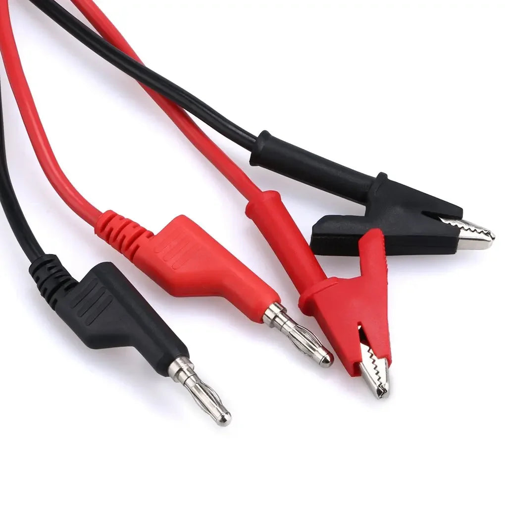 2-Pack Banana Plug Alligator Clip Test Lead Wires 15A 1M