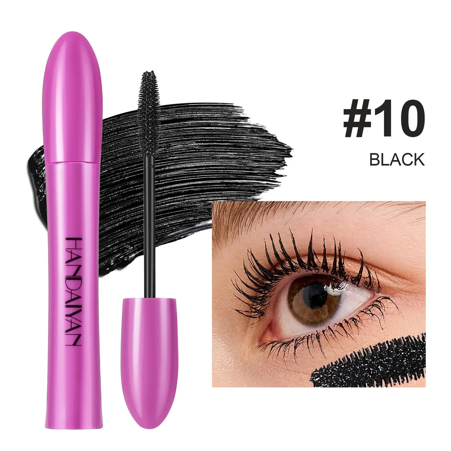 10-Color Waterproof Volumizing Mascara | Curling & Smudge-Proof