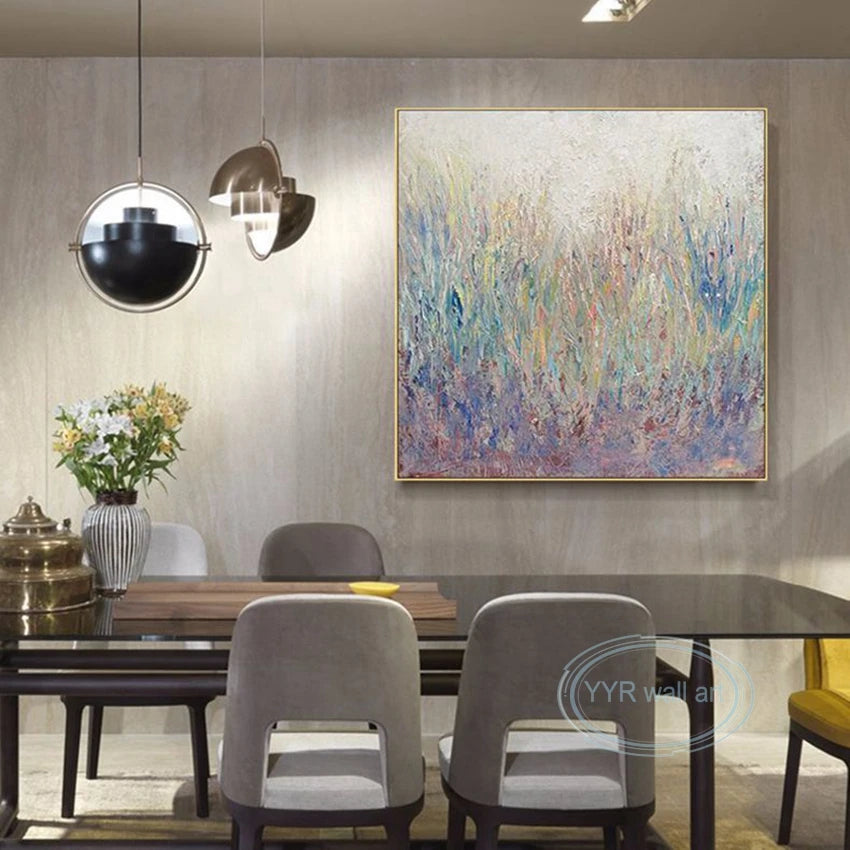 Large Luxury Wall Decor Poster Abstract Handmade Oil Painting Home Aesthetics Mural Living Room Bedroom Porch Hanging Picture Peaceful Pleasures Health and Wellness