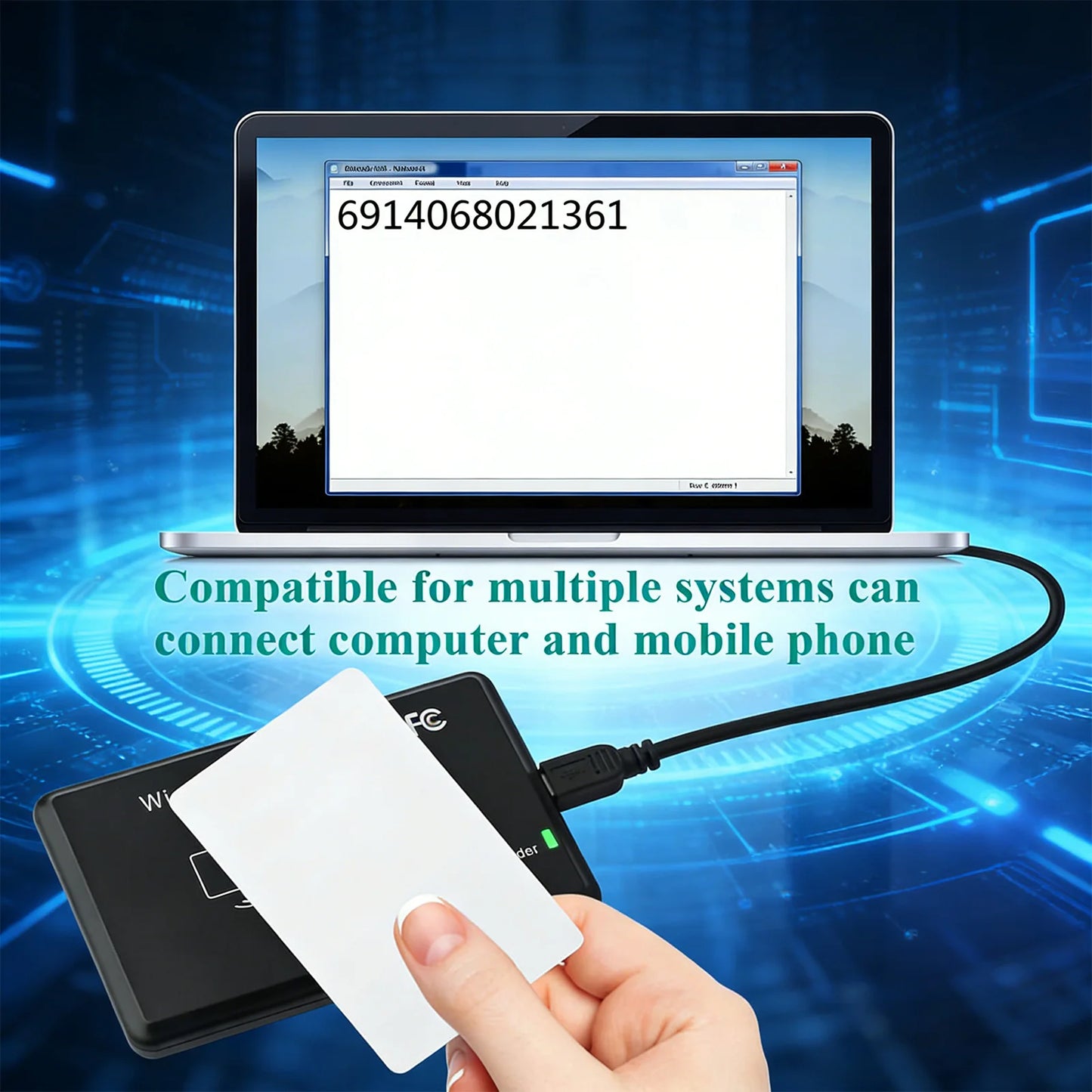 1/2/3Pcs NFC Reader 13.56MHz Access Control Encrypted Programmer with LED Indicator/Buzzer Compatible for Windows Linux MacOS Peaceful Pleasures Health and Wellness