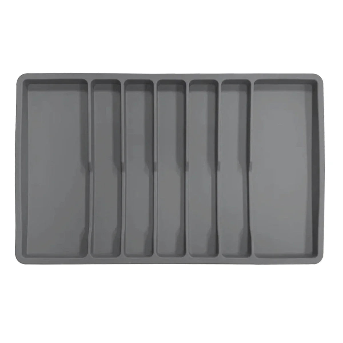 Non-Slip Silicone Cutlery Tray – 7-Compartment Drawer Organizer
