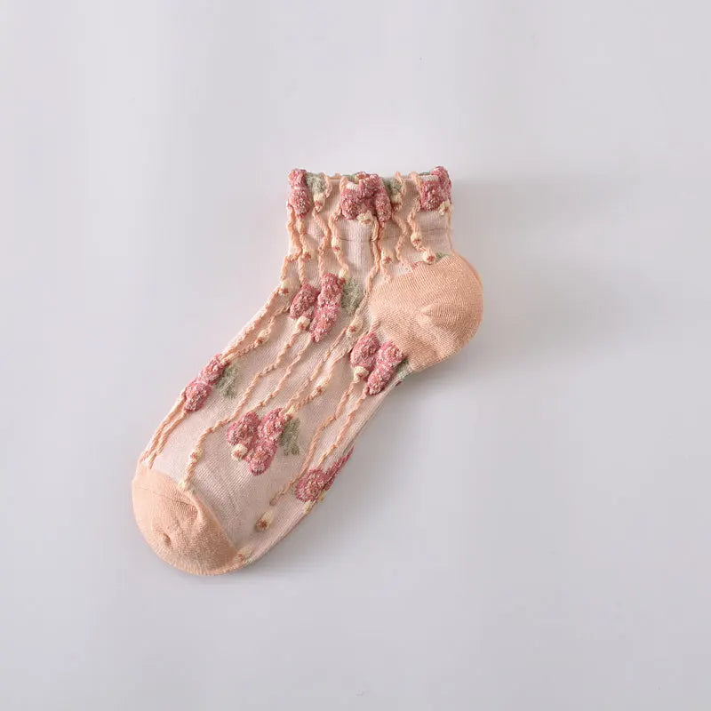 Floral Kawaii Women's Short Socks | Harajuku Korea Style